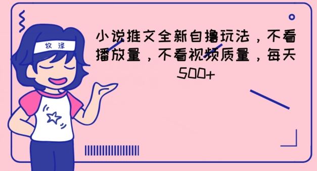 小说推文全新自撸玩法，不看播放量，不看视频质量，每天500+【揭秘】-飞哥网创