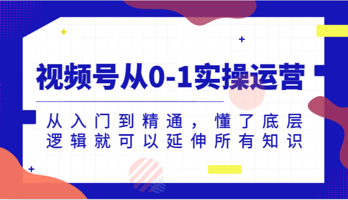 视频号从0-1实操运营，从入门到精通，懂了底层逻辑就可以延伸所有知识（更新2024.7）-飞哥网创